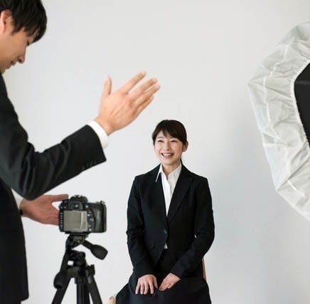 証明写真 撮影風景